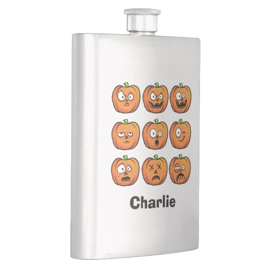 Halloween Pumpkins individuelle Name Flachmann (Rechts)