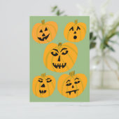 Halloween Pumpkins Jack-O-Lantern Card (Stehend Vorderseite)