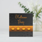 Halloween Pumpkins Jack-o-Lantern Einladung (Stehend Vorderseite)