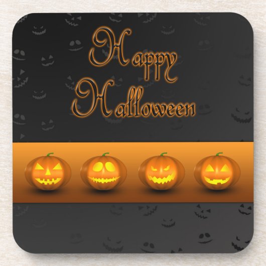 Halloween Pumpkins Jack-o-Lantern Getränkeuntersetzer (Vorderseite)