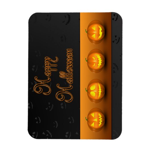 Halloween Pumpkins Jack-o-Lantern Magnet (Vertikal)