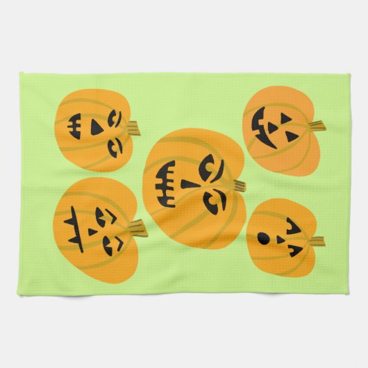 Halloween PUMPKINS Jack-O-Lanterns Geschirrtuch (Horizontal)