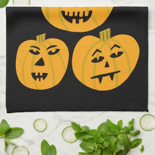 Halloween PUMPKINS Jack-O-Lanterns Geschirrtuch (Gefaltet)