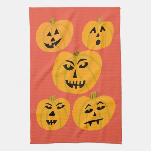 Halloween PUMPKINS Jack-O-Lanterns Geschirrtuch (Vertikal)