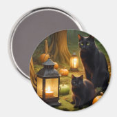 Halloween Pumpkins Katzenjammer Niedlich Spooky Fe Magnet (Vorderseite/Rückseite)