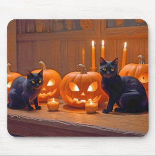 Halloween Pumpkins Katzenjammer Niedlich Spooky Fe Mousepad