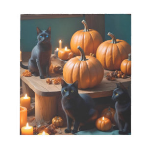 Halloween Pumpkins Katzenjammer Niedlich Spooky Fe Notizblock