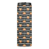 Halloween Pumpkins mit Streifen, Erntedank Thermosbecher (Rückseite)