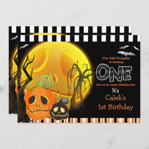 Halloween Pumpkins Moonlight 1. Geburtstag Party Einladung