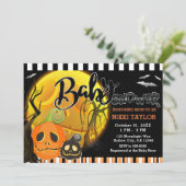 Halloween Pumpkins Moonlight Babydusche Einladung (Stehend Vorderseite)