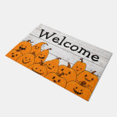 Halloween Pumpkins Niedlich Jackolantern Custom Fußmatte (Schrägansicht)