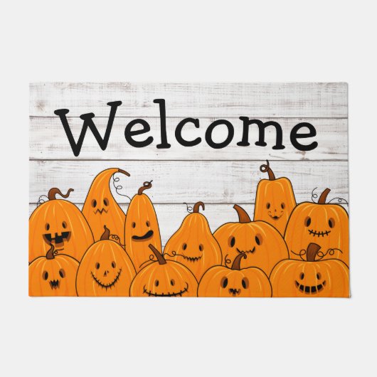 Halloween Pumpkins Niedlich Jackolantern Custom Fußmatte (Vorderseite)