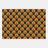 Halloween Pumpkins Orange Black Theme Geschenkpapier Set (Vorderseite 3)