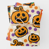 Halloween Pumpkins Orange Black Theme Geschenkpapier Set (Beispiel)