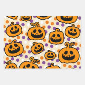 Halloween Pumpkins Orange Black Theme Geschenkpapier Set (Vorderseite)