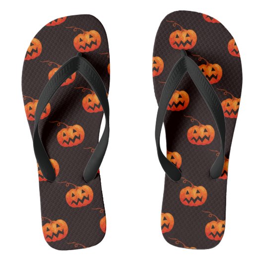 Halloween Pumpkins, Orange Pumpkins Trick oder Tre Badesandalen (Fußbett)