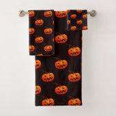 Halloween Pumpkins, Orange Pumpkins Trick oder Tre Badhandtuch Set (Insitu)