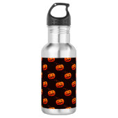 Halloween Pumpkins, Orange Pumpkins Trick oder Tre Edelstahlflasche (Vorderseite)