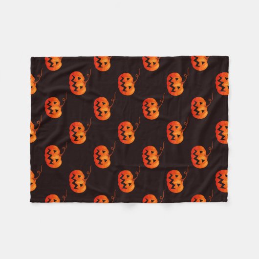 Halloween Pumpkins, Orange Pumpkins Trick oder Tre Fleecedecke (Vorderseite (Horizontal))