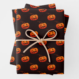 Halloween Pumpkins, Orange Pumpkins Trick oder Tre Geschenkpapier Set