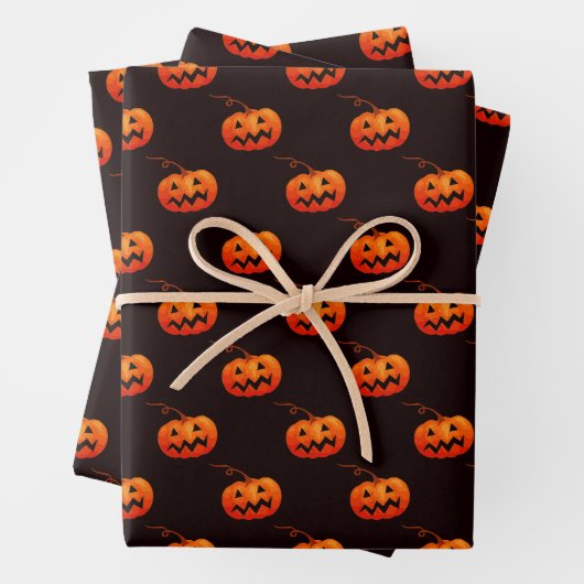 Halloween Pumpkins, Orange Pumpkins Trick oder Tre Geschenkpapier Set (Beispiel)