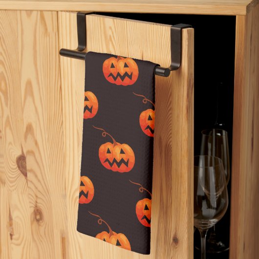 Halloween Pumpkins, Orange Pumpkins Trick oder Tre Geschirrtuch (Drittel gefaltet)