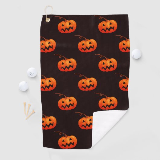 Halloween Pumpkins, Orange Pumpkins Trick oder Tre Golfhandtuch (Insitu)