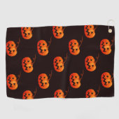 Halloween Pumpkins, Orange Pumpkins Trick oder Tre Golfhandtuch (Horizontal)