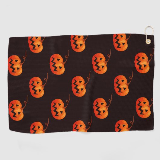 Halloween Pumpkins, Orange Pumpkins Trick oder Tre Golfhandtuch (Horizontal)
