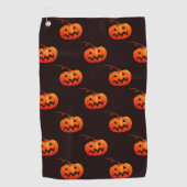 Halloween Pumpkins, Orange Pumpkins Trick oder Tre Golfhandtuch (Vorderseite)