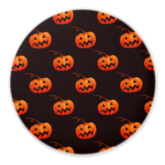 Halloween Pumpkins, Orange Pumpkins Trick oder Tre Keramikknauf (Vorderseite)