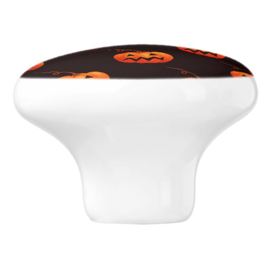 Halloween Pumpkins, Orange Pumpkins Trick oder Tre Keramikknauf (Seitenansicht)