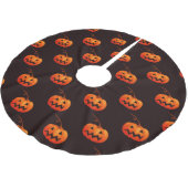 Halloween Pumpkins, Orange Pumpkins Trick oder Tre Polyester Weihnachtsbaumdecke (Schrägansicht)