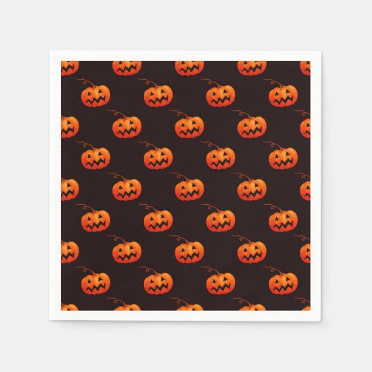Halloween Pumpkins, Orange Pumpkins Trick oder Tre Serviette (Vorderseite)