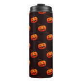 Halloween Pumpkins, Orange Pumpkins Trick oder Tre Thermosbecher (Vorderseite)