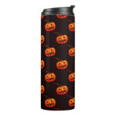 Halloween Pumpkins, Orange Pumpkins Trick oder Tre Thermosbecher (Nach links gedreht)
