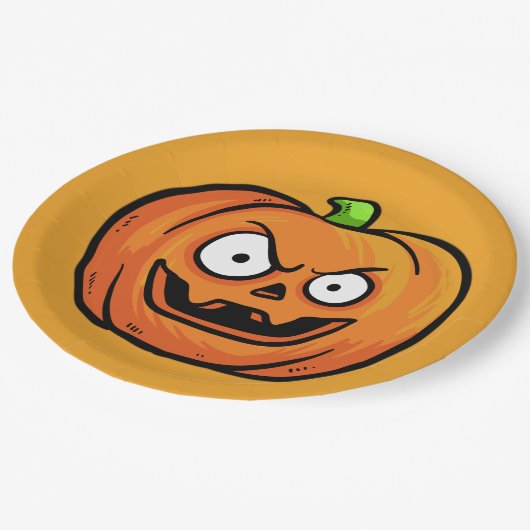 Halloween Pumpkins Papier Teller 3 (Schrägansicht)