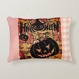 Halloween, Pumpkins Party, Black Pink Dekokissen