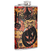 Halloween, Pumpkins Party, Black Pink Flachmann (Rechts)