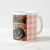 Halloween, Pumpkins Party, Black Pink  Jumbo-Tasse (Vorderseite Rechts)