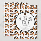 Halloween Pumpkins Pattern Geburtstagsfeier Einladung (Vorne/Hinten)