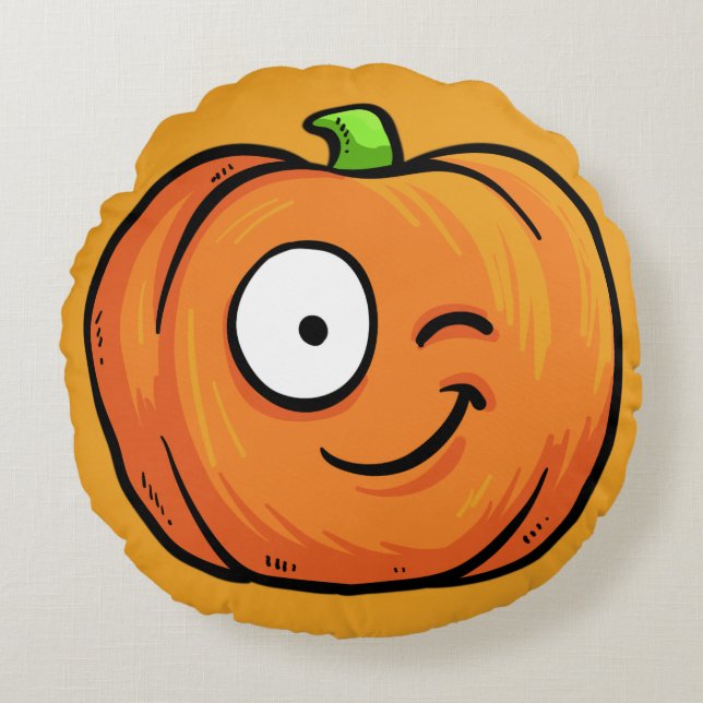 Halloween Pumpkins runder Kissen 2 (Vorderseite)