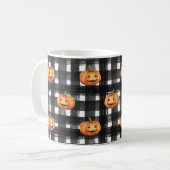 Halloween Pumpkins: Schachbrettmuster. Kaffeetasse (Vorderseite Links)