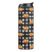 Halloween Pumpkins: Schachbrettmuster. Thermosbecher (Nach links gedreht)