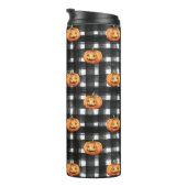 Halloween Pumpkins: Schachbrettmuster. Thermosbecher (Nach rechts gedreht)