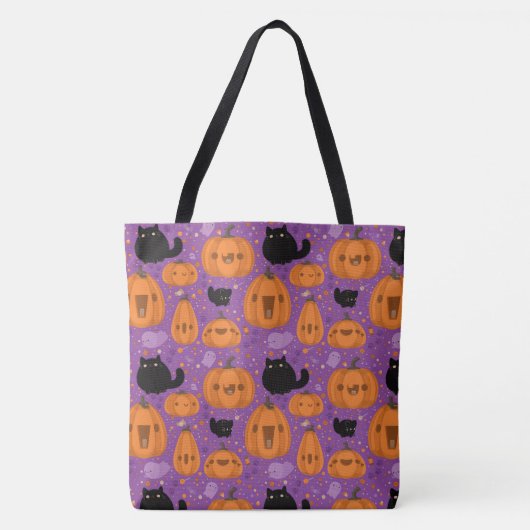 Halloween Pumpkins Schwarze Katzen und Geist Tasche (Vorderseite)