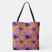 Halloween Pumpkins Schwarze Katzen und Geist Tasche (Rückseite)