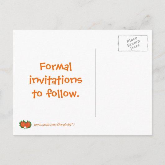 Halloween Pumpkins Sichern Sie das Datum Hochzeits Ankündigungspostkarte (Rückseite)