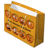 Halloween Pumpkins Sondertext Große Geschenktasche Geschenktüte (Vorderseite Schrägansicht)