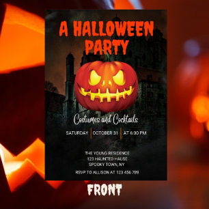 Halloween Pumpkins Spooky Party Dark Spuk House Einladung